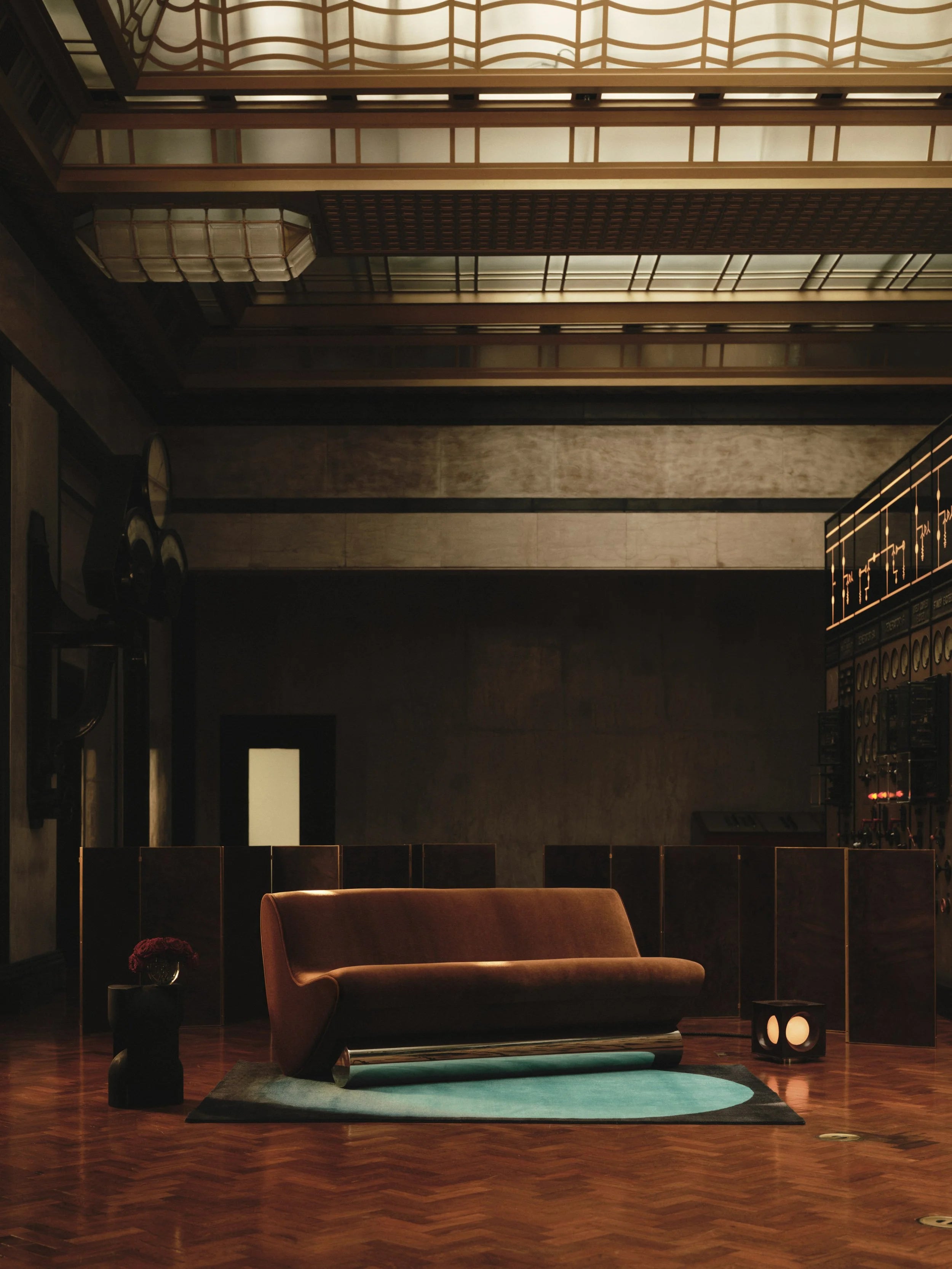 Contemporary Sofa in Tobacco Velvet and Chrome - Vanguard by Studio Brocky — close-up