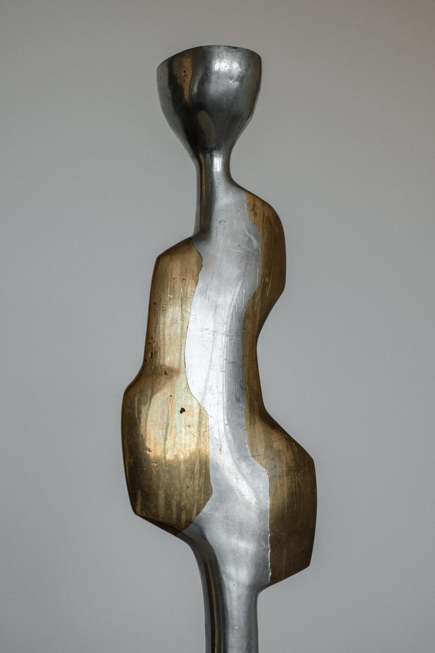 Brutalist Candle Holder by David Marshall, 1970s  — side angle