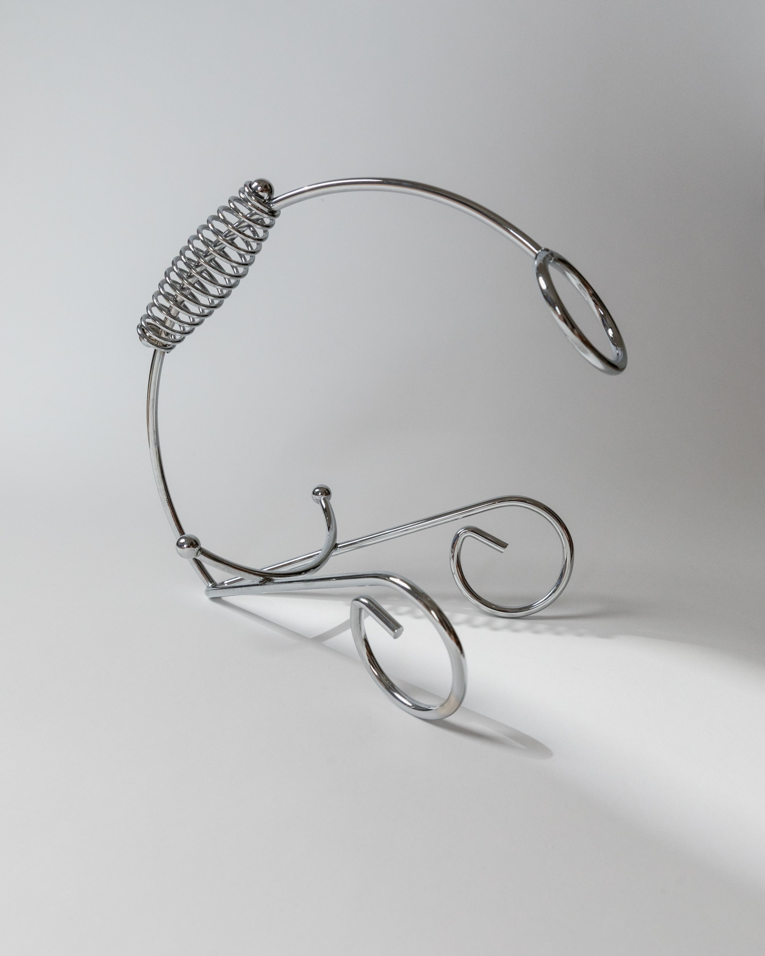 Porte-bouteille en métal chromé, années 1980