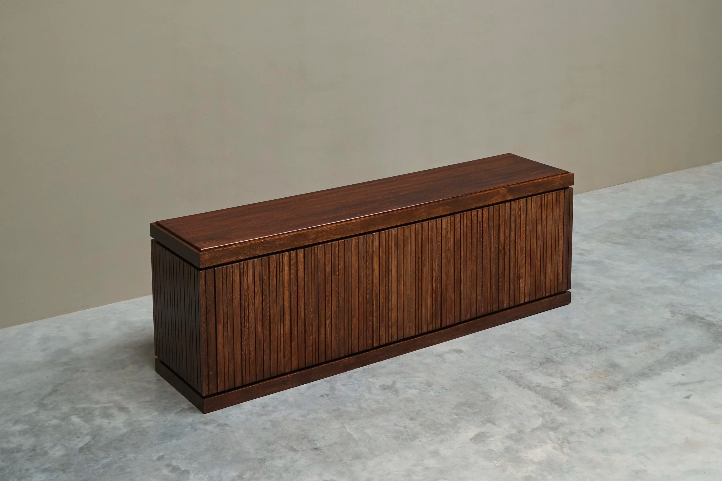 Exceptional and Unique Freestanding Sideboard in Solid Oak, Belgium, 1970s — additional view