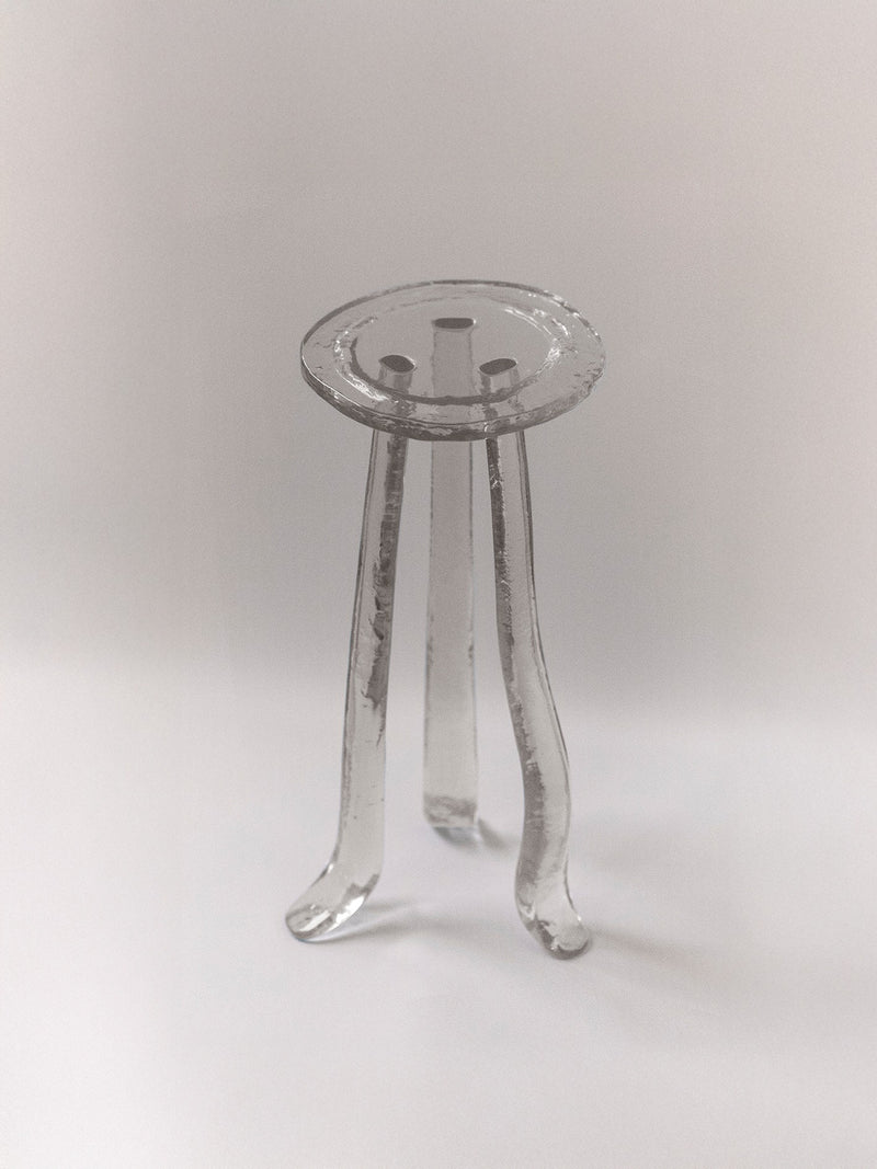 Lung 1.0 Transparent Side Table — close-up of clear acrylic legs