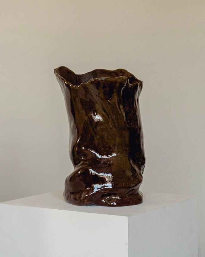 Contemporary Vase in Glazed Ceramic - The Modica Collection — lifestyle setting
