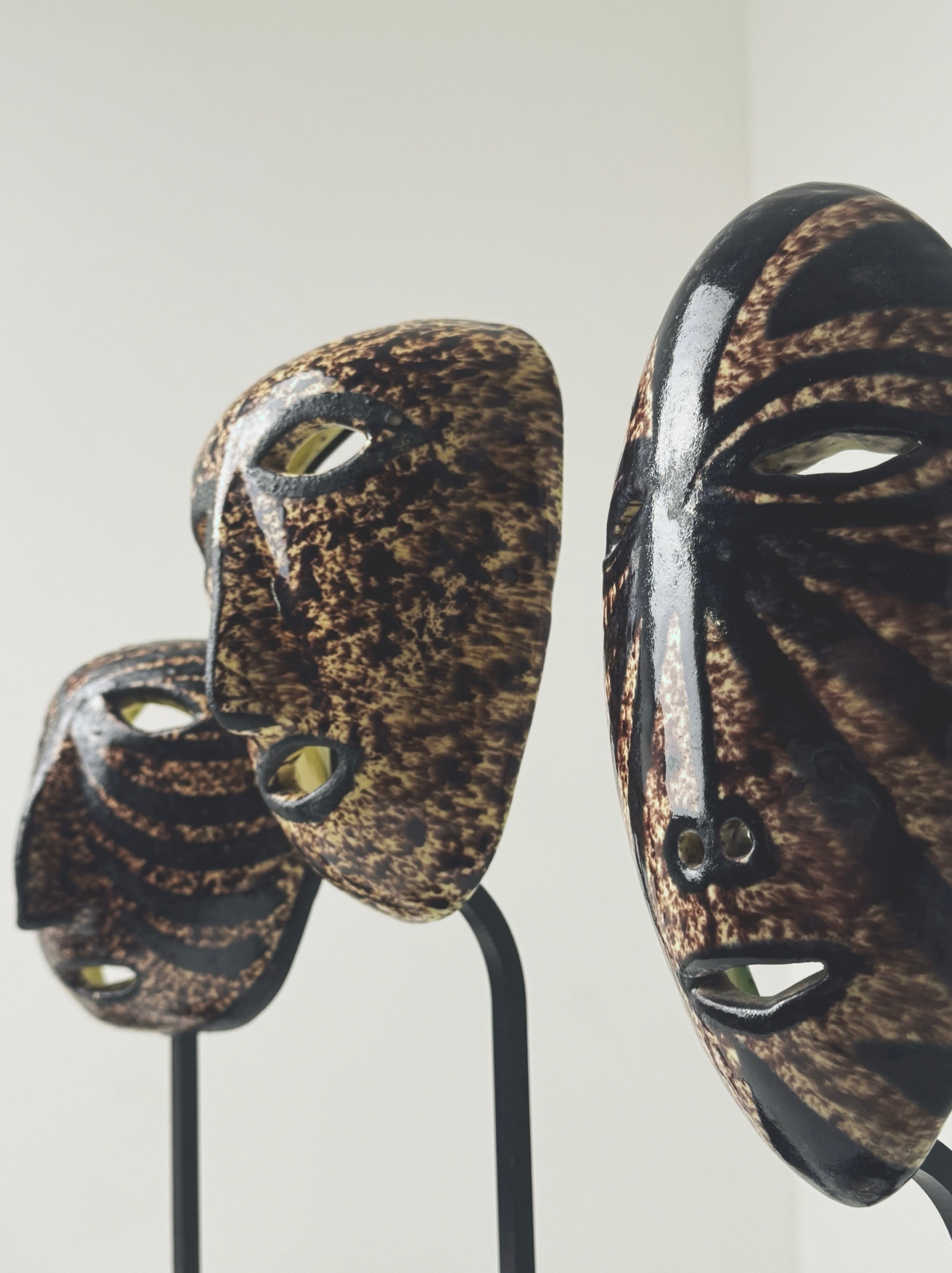 Set of 3 Ceramic Masks by the Accolay Potters