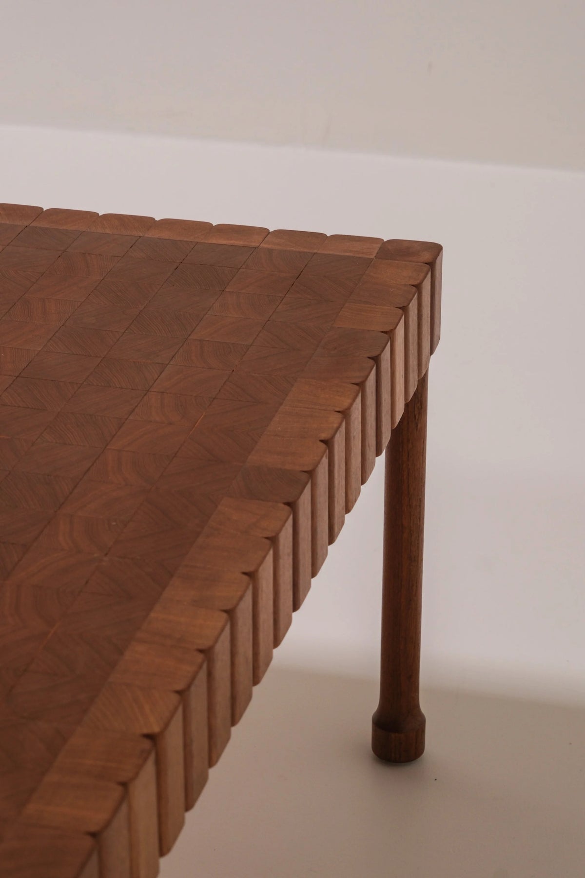 Unique Solid Wood Coffee Table, circa 1960s–1970s — in context