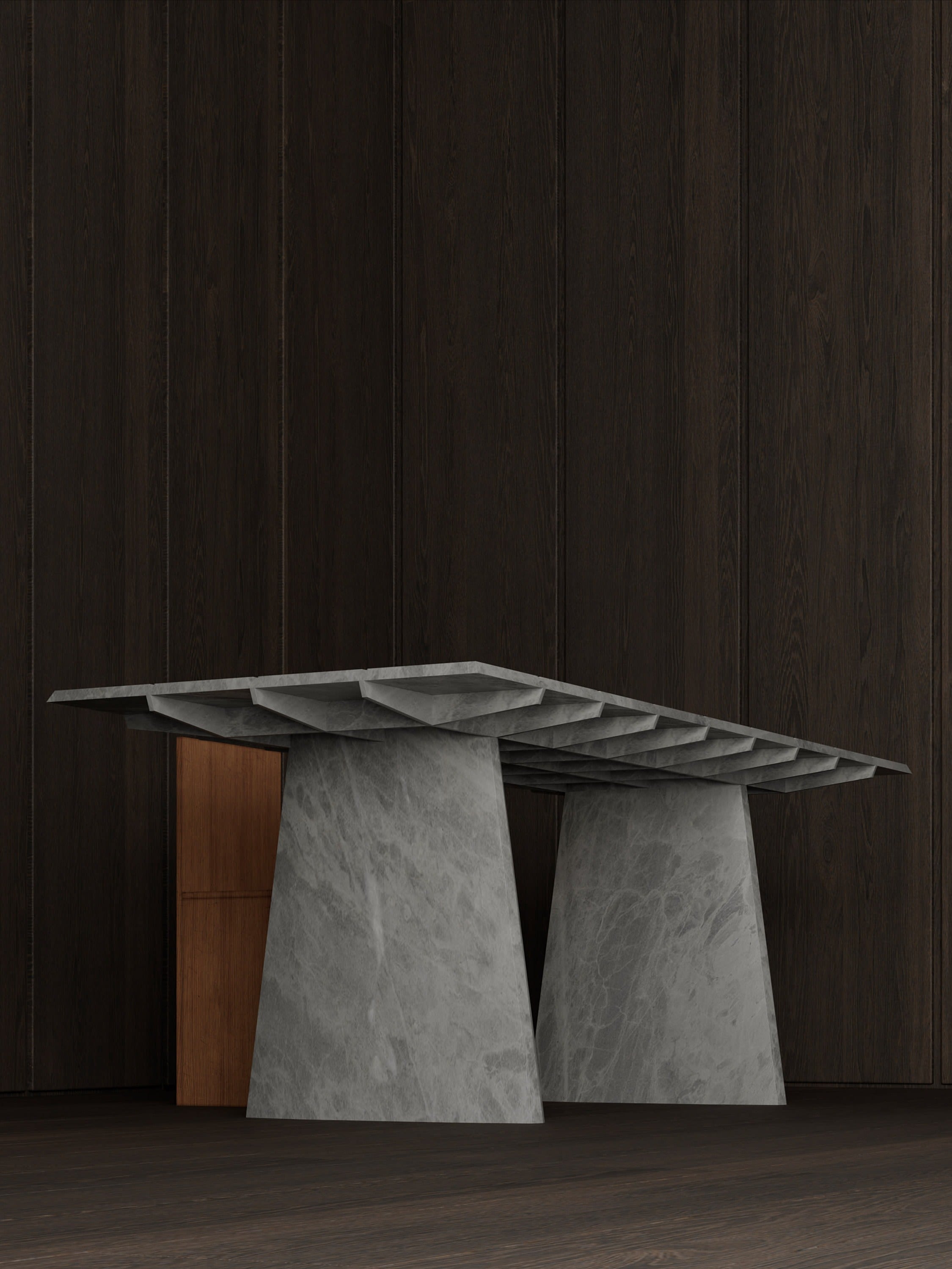 Minimalism Dining Table in Marble - Table FUSO — detail view