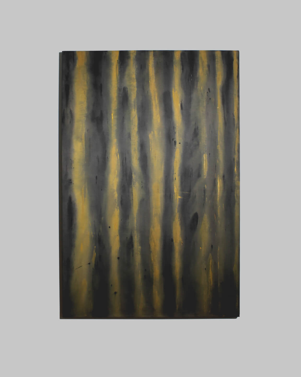 Vertical Organic Lines In Green And Yellow By Karina Savonenko, 80x120cm by Vintage Stories | The Oblist
