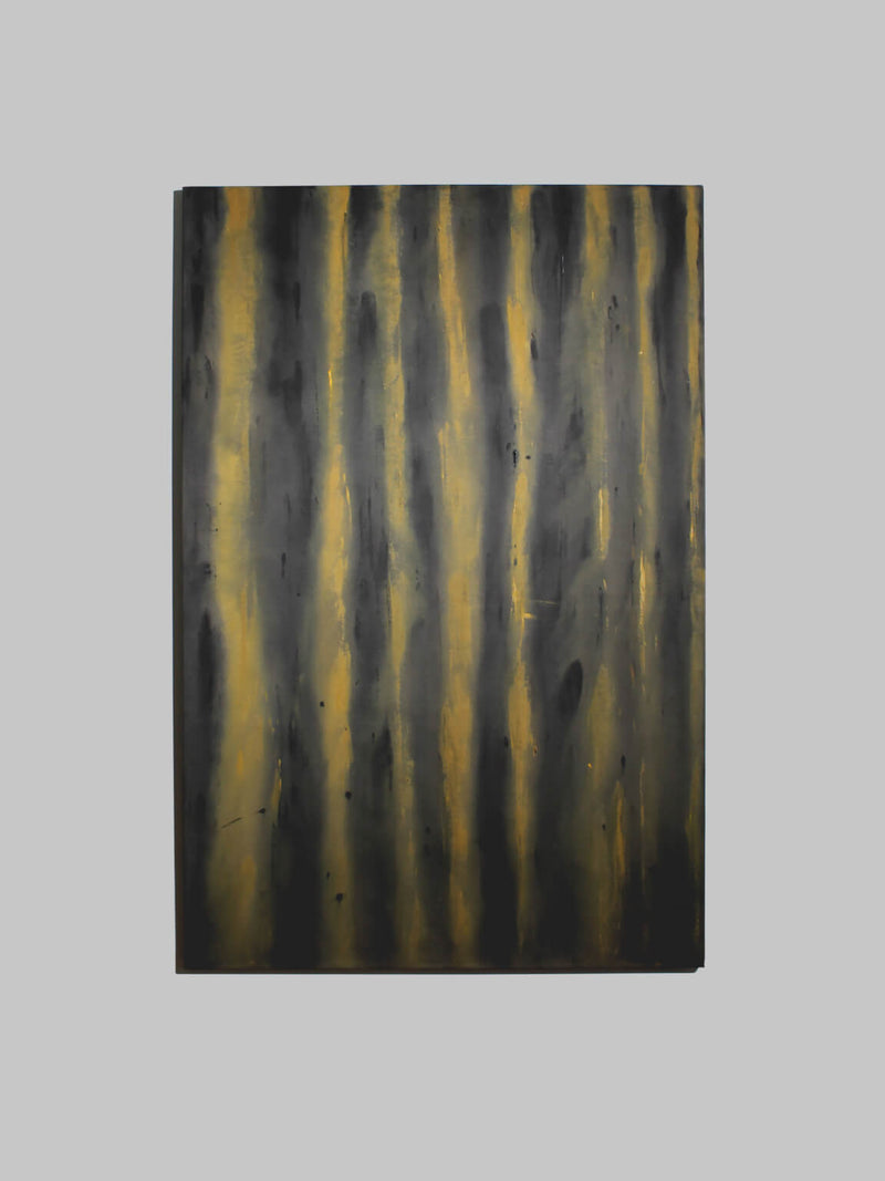 Vertical Organic Lines In Green And Yellow By Karina Savonenko, 80x120cm by Vintage Stories | The Oblist