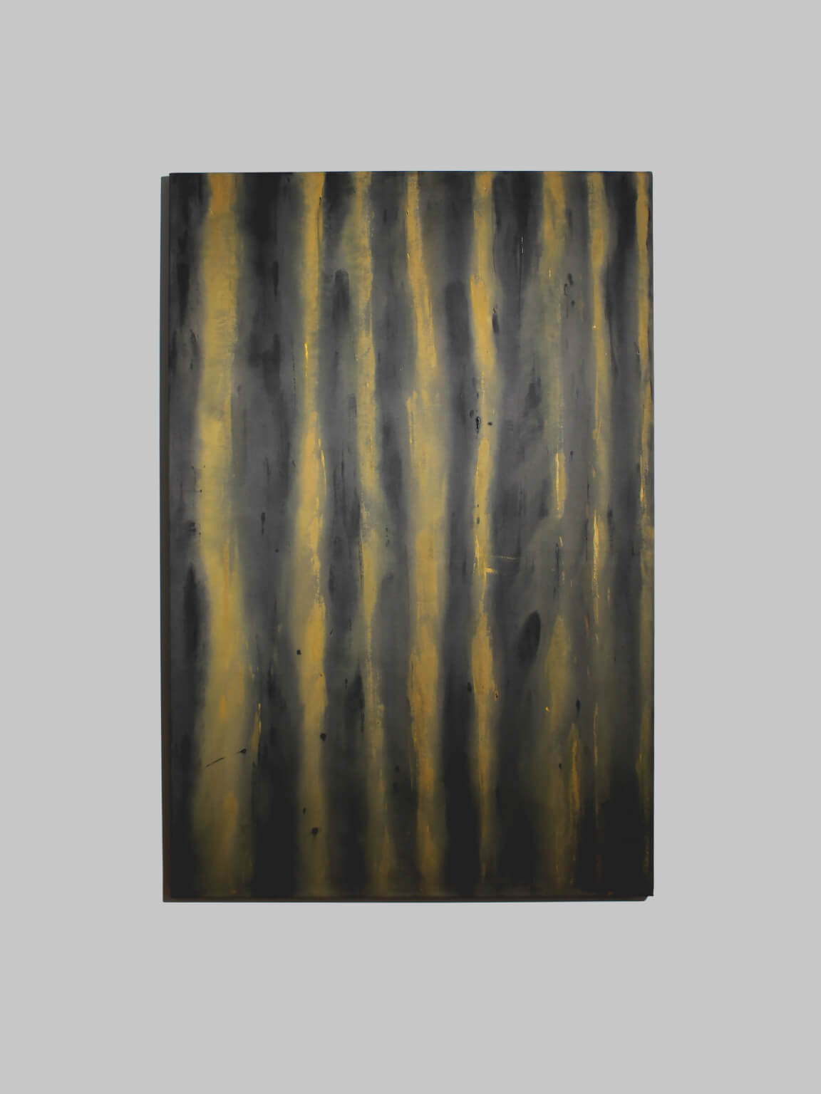 Vertical Organic Lines In Green And Yellow By Karina Savonenko, 80x120cm by Vintage Stories | The Oblist