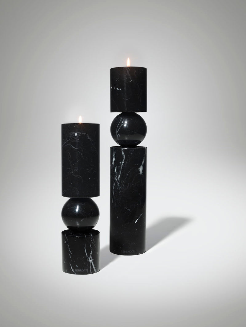 Fulcrum Candlestick Black Marble by Lee Broom | The Oblist