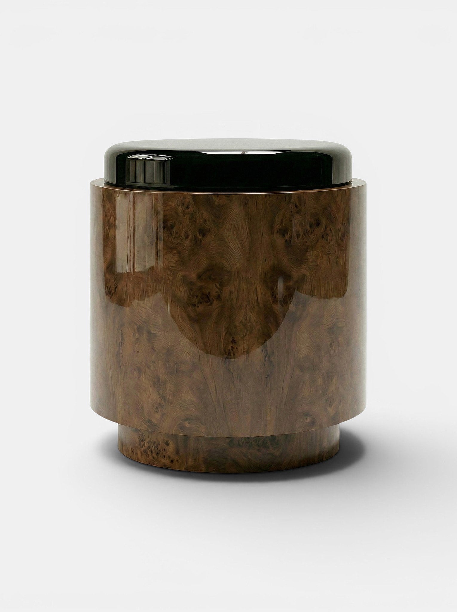 Pompon Dark Burl Wood And Black — side angle