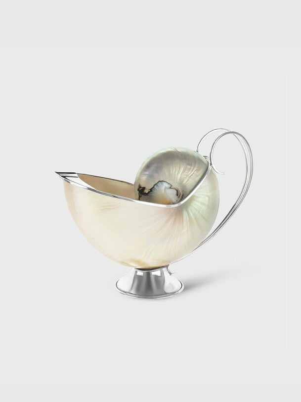 Nautilus Shell Gravy Boat by Tavares 1922 | The Oblist — handcrafted silver and shell