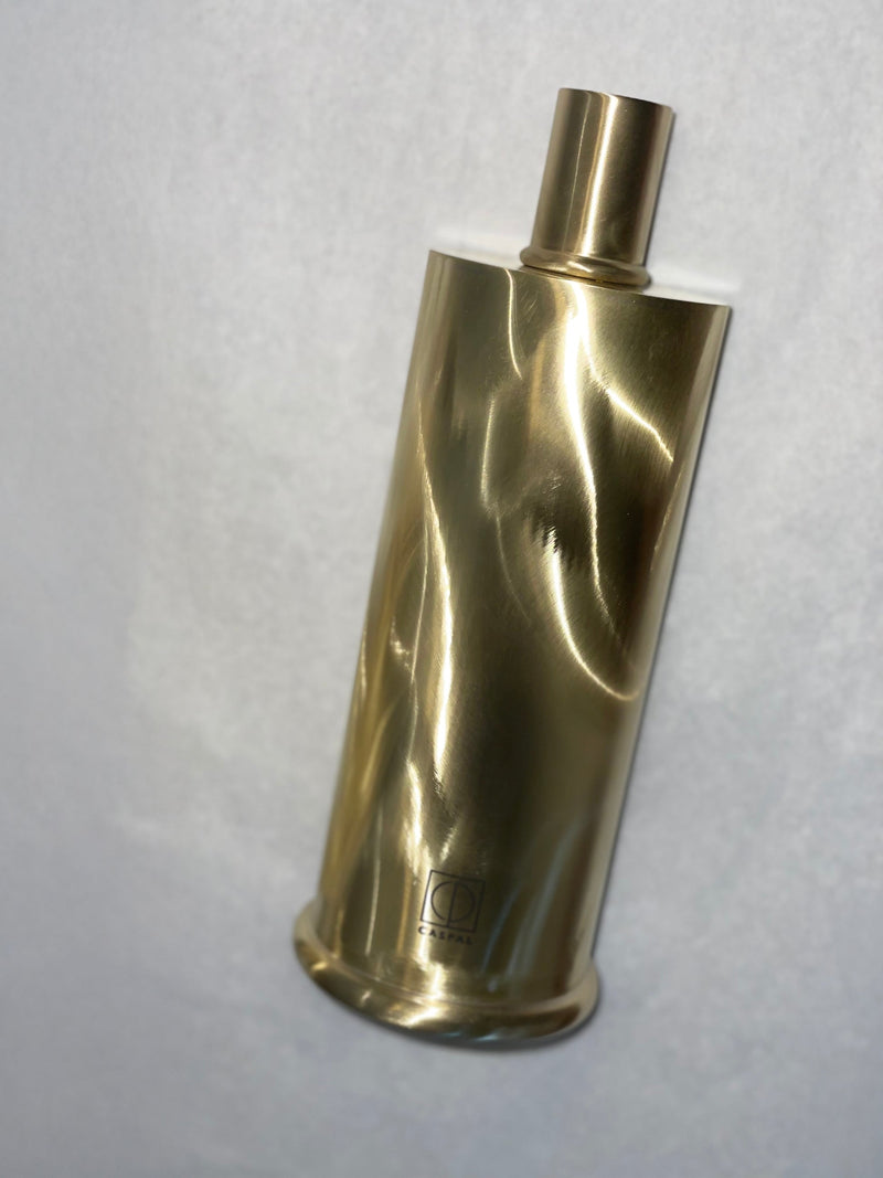 Tall Brushed Brass Candle Holders by CASPAL | The Oblist — brushed natural brass finish