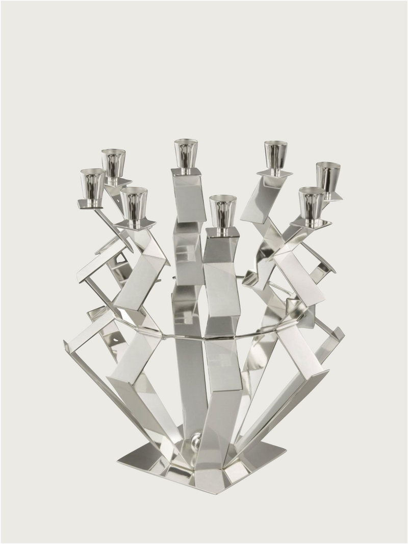Silver plated 8-arm Candelabra by zanetto | The Oblist — modern design, polished finish
