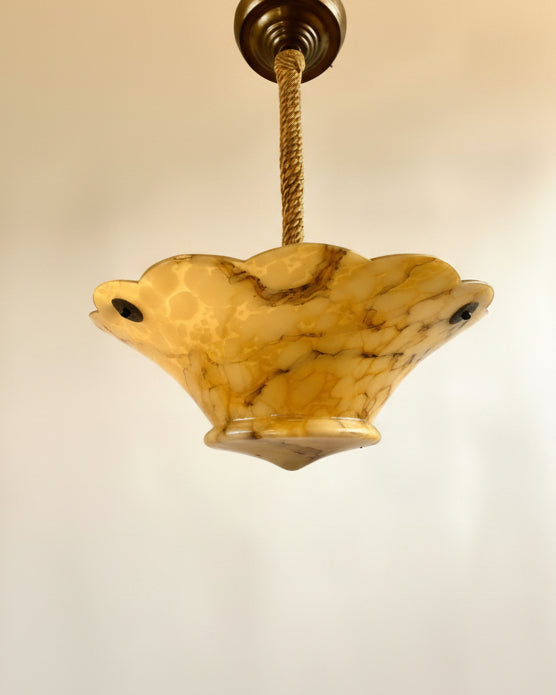Vintage Swedish Marbled Glass Pendant Light by Maud Vaughan | The Oblist — alabaster bowl, vintage design