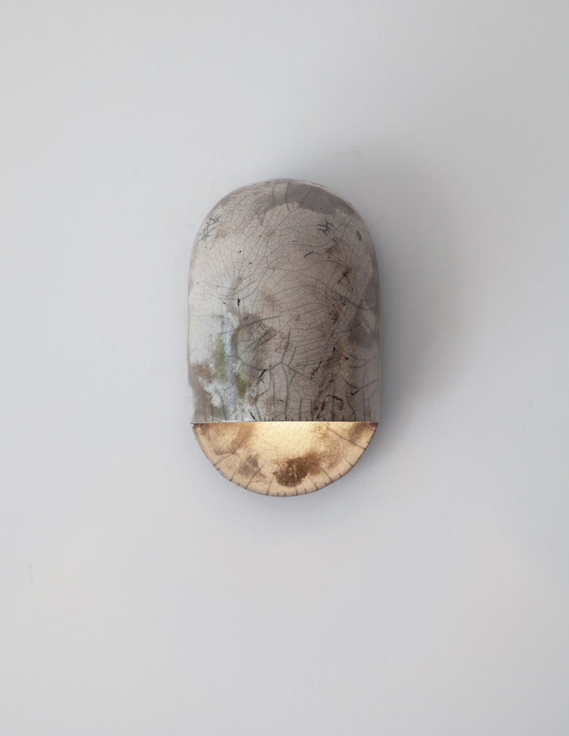 Tera Sconce Raku — detail view