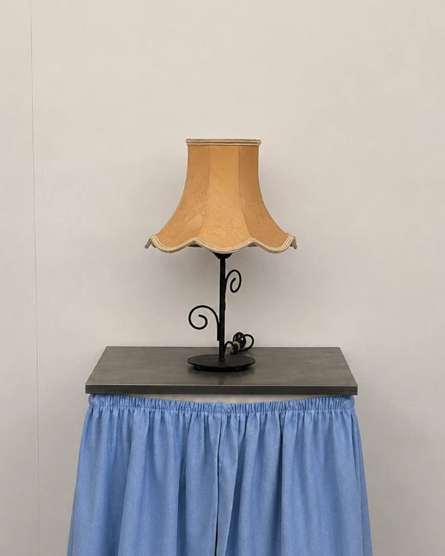 1970s French Vintage Spiral Wrought Iron Table Lamp — lifestyle setting