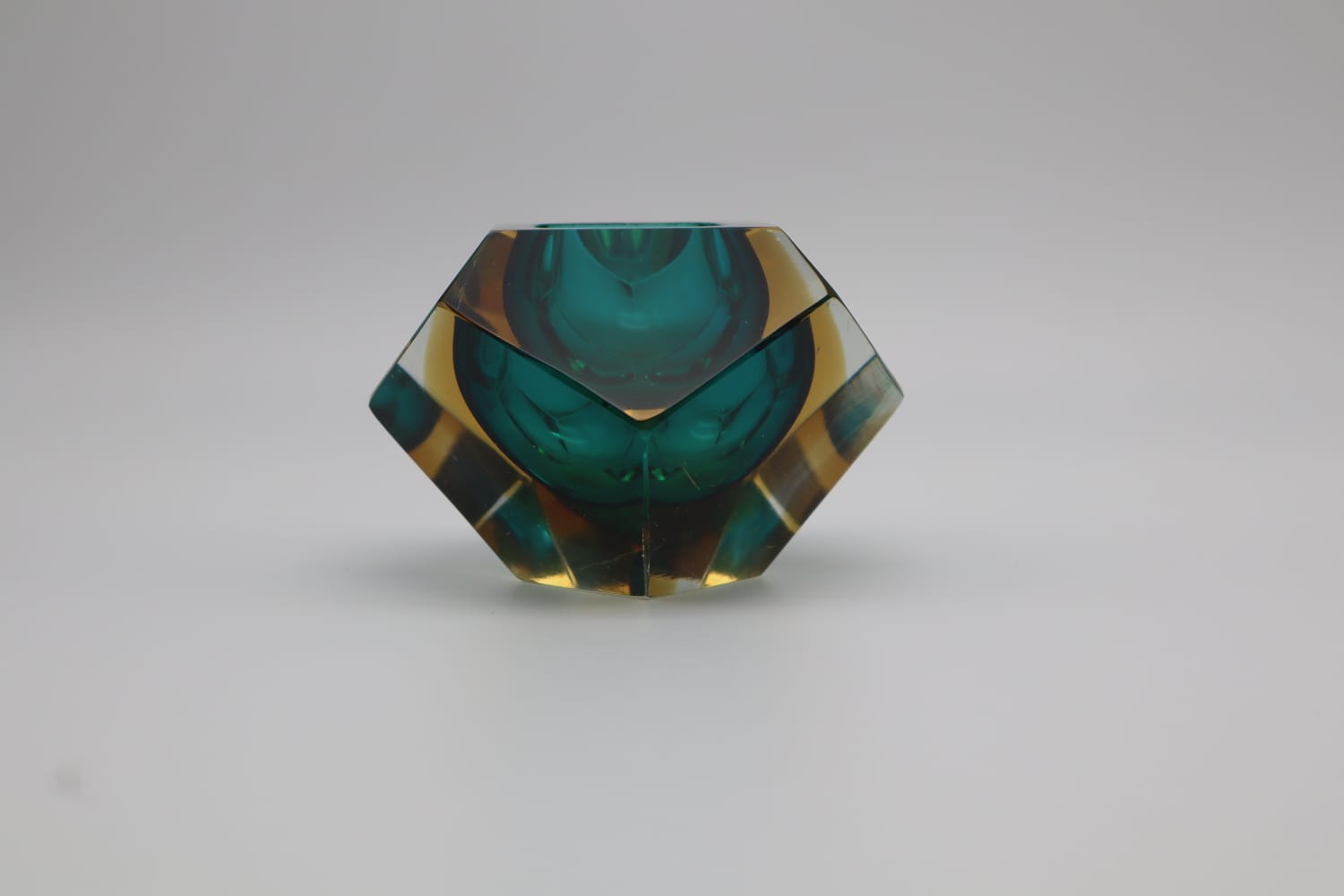 Diamond Murano Glass Ashtray by Flavio Poli for Seguso 60's