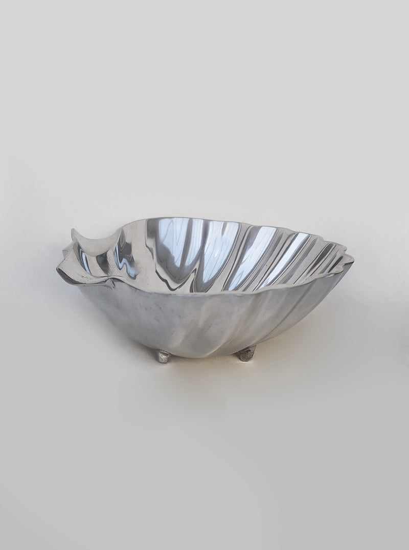Brass Large Shell Dish — close-up of polished brass interior