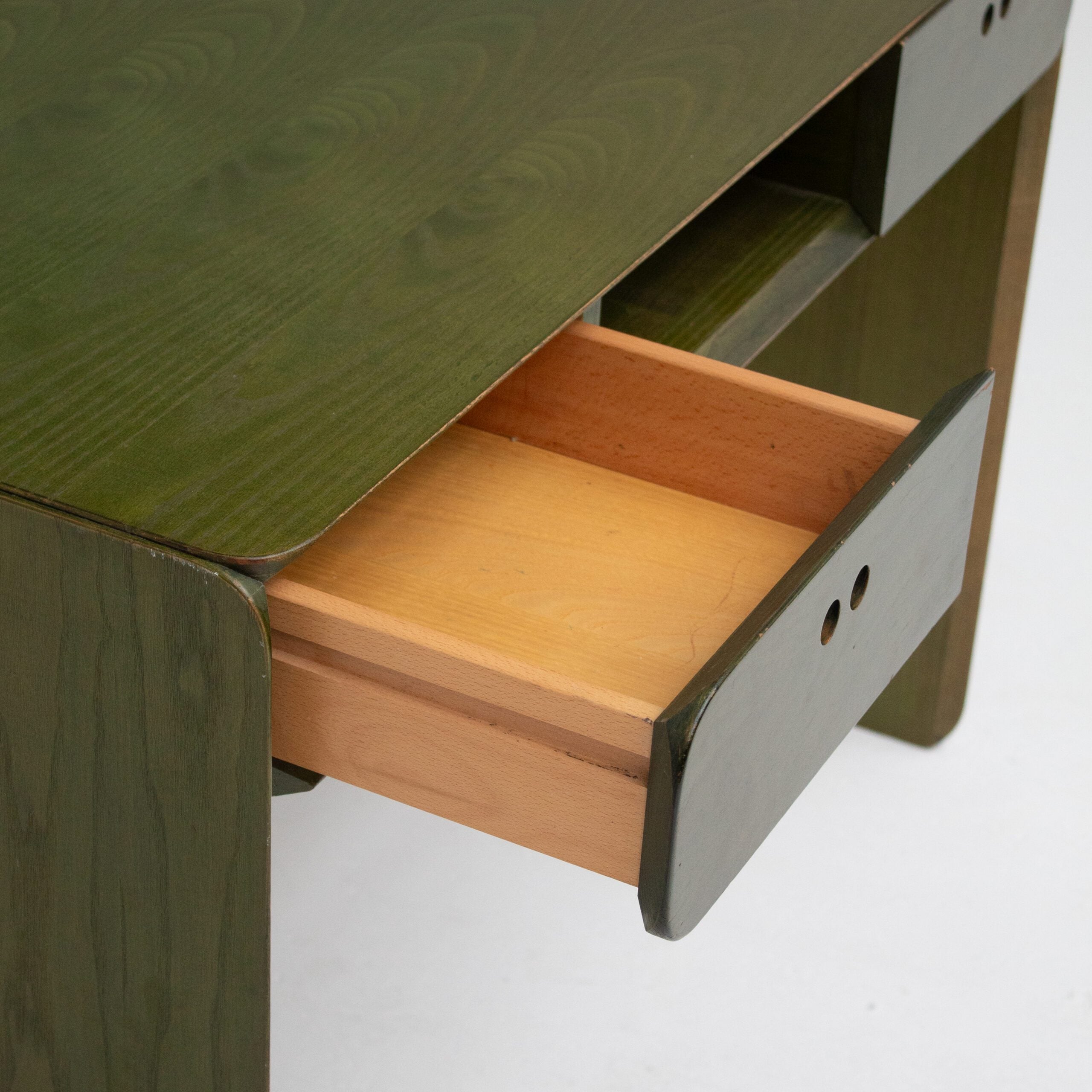 Vintage Desk by Derk Jan de Vries — back view with open drawer