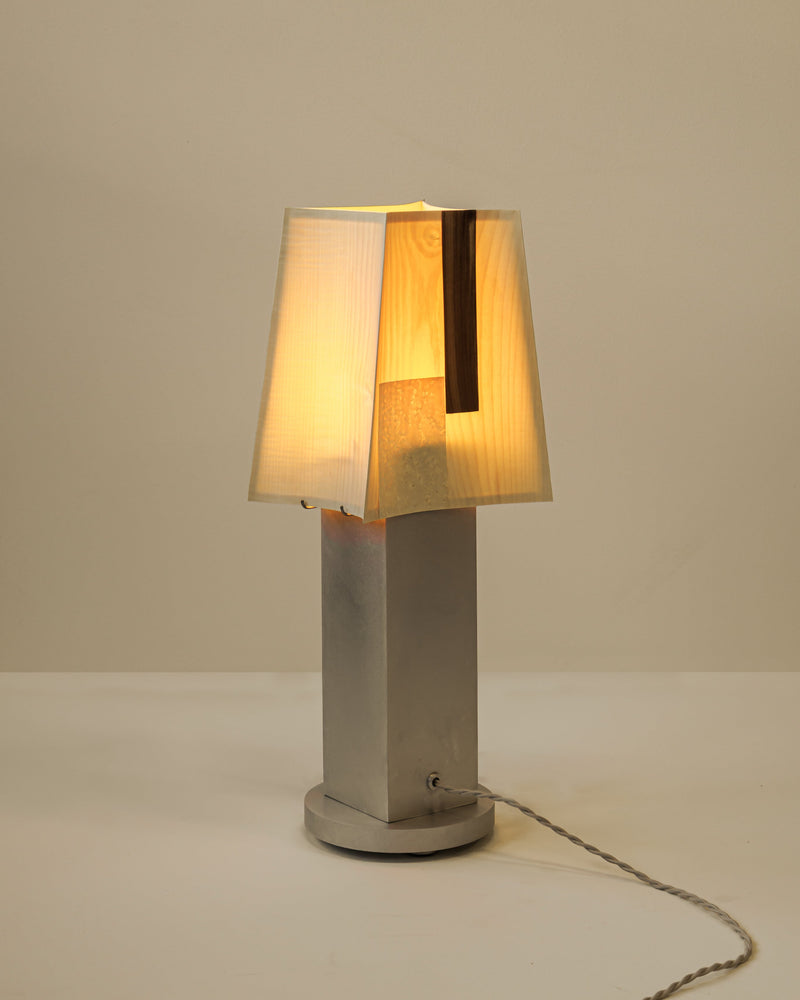 Soft Ply Table Lamp Series by Sheyang Li | The Oblist — wood and metal construction