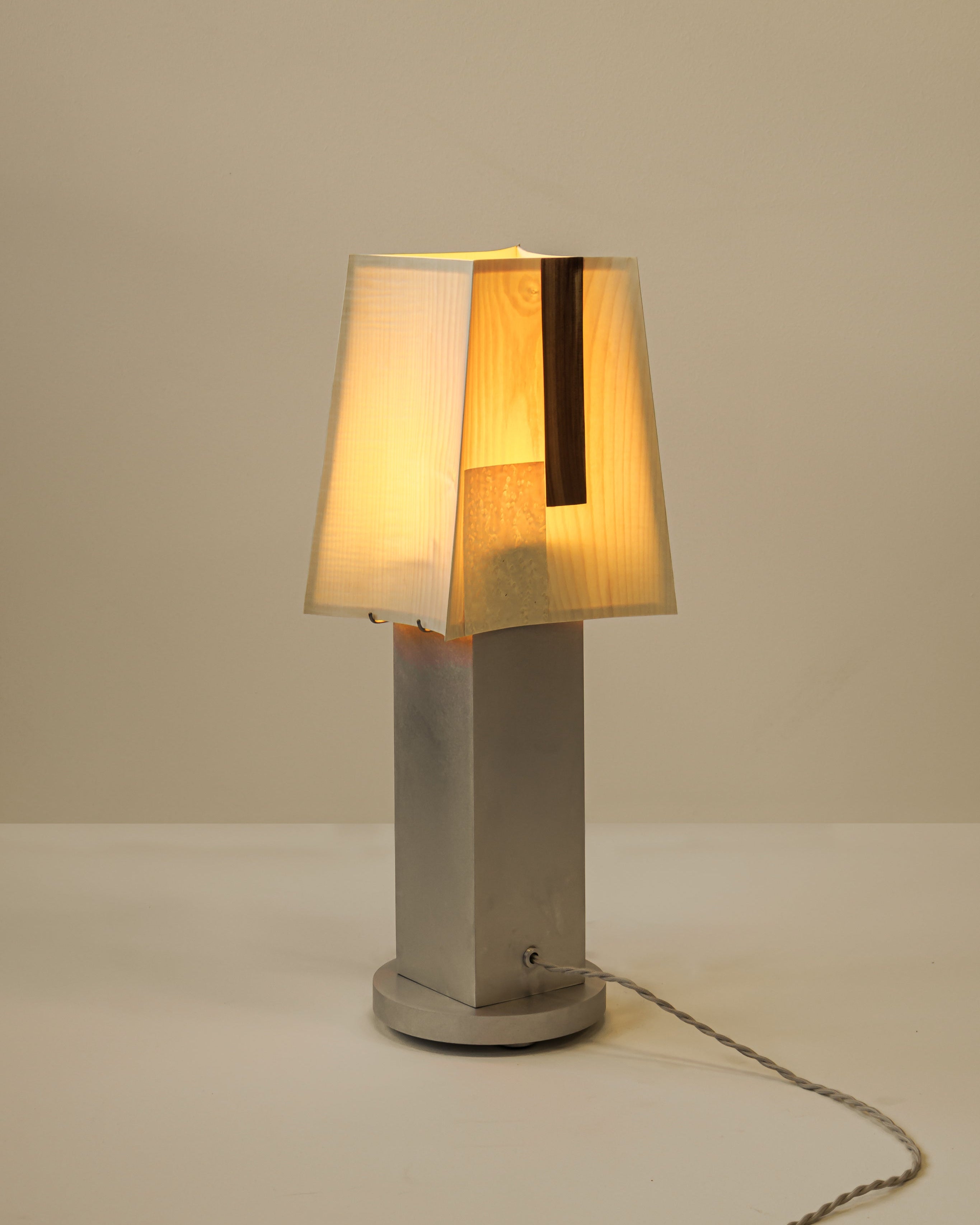 Soft Ply Table Lamp Series by Sheyang Li | The Oblist — wood and metal construction