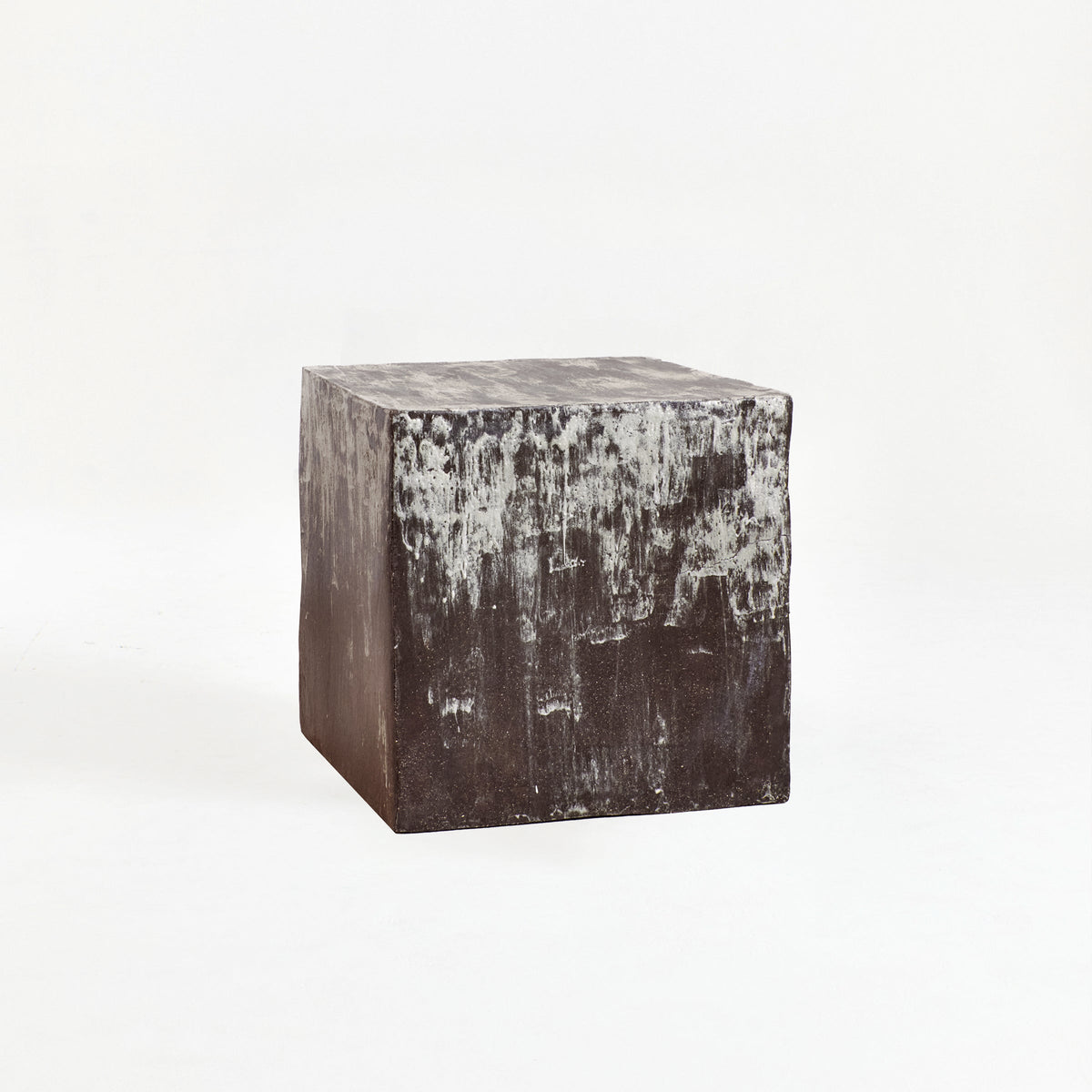 brown Ceramic Cube Side Table — alternate view