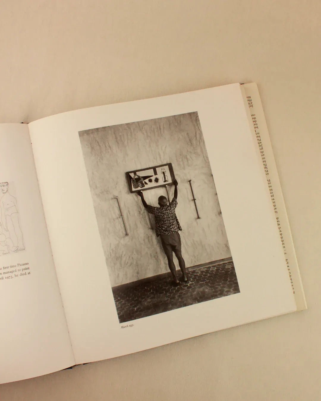 PICASSO 'THE MASTERWORKS' — top view of open book on textured surface