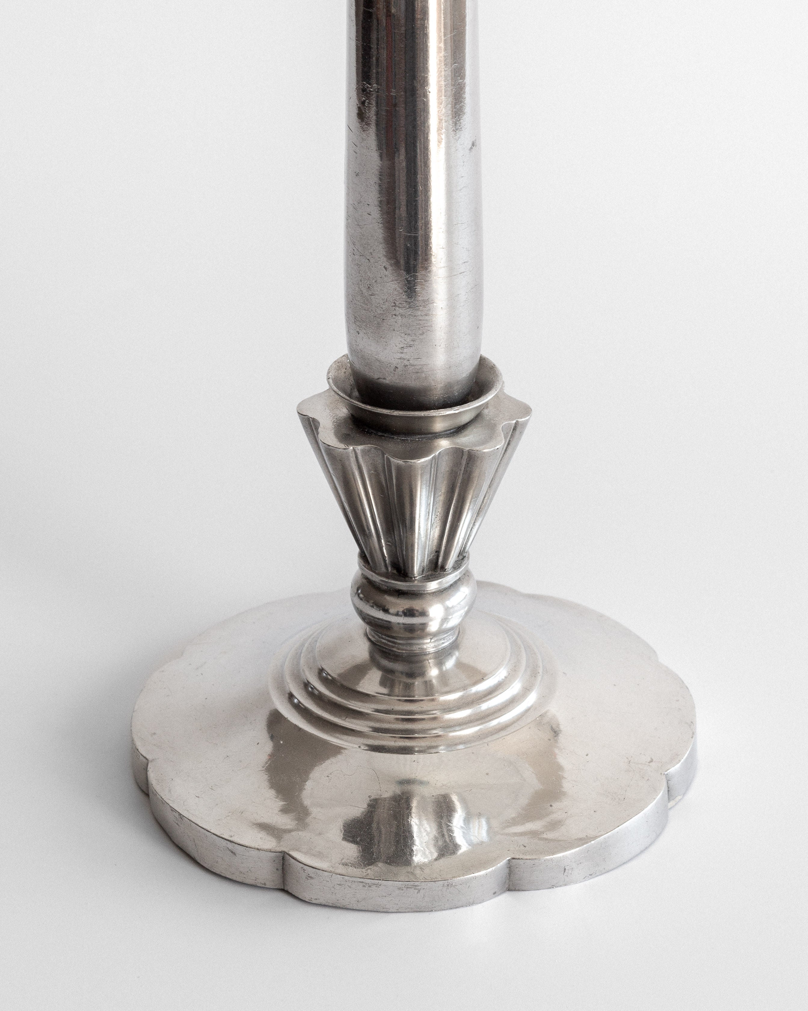 Art Deco Pewter Table Lamp, Denmark 1930s