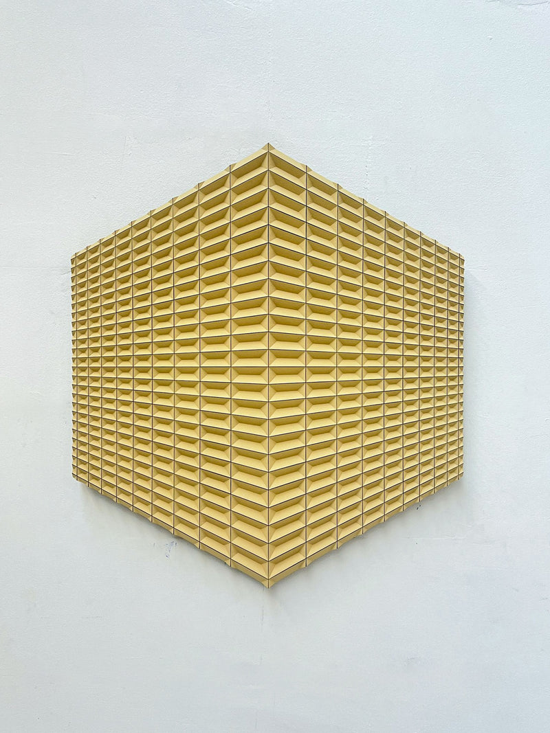 Hexagram Sculpture by Studio Arno Hoogland | The Oblist — handcrafted yellow material