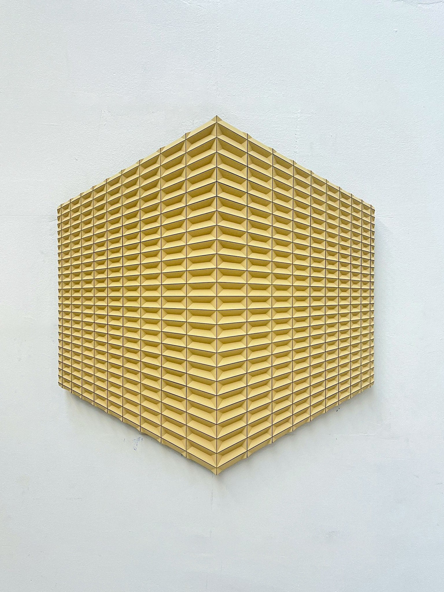 Hexagram Sculpture by Studio Arno Hoogland | The Oblist — handcrafted yellow material