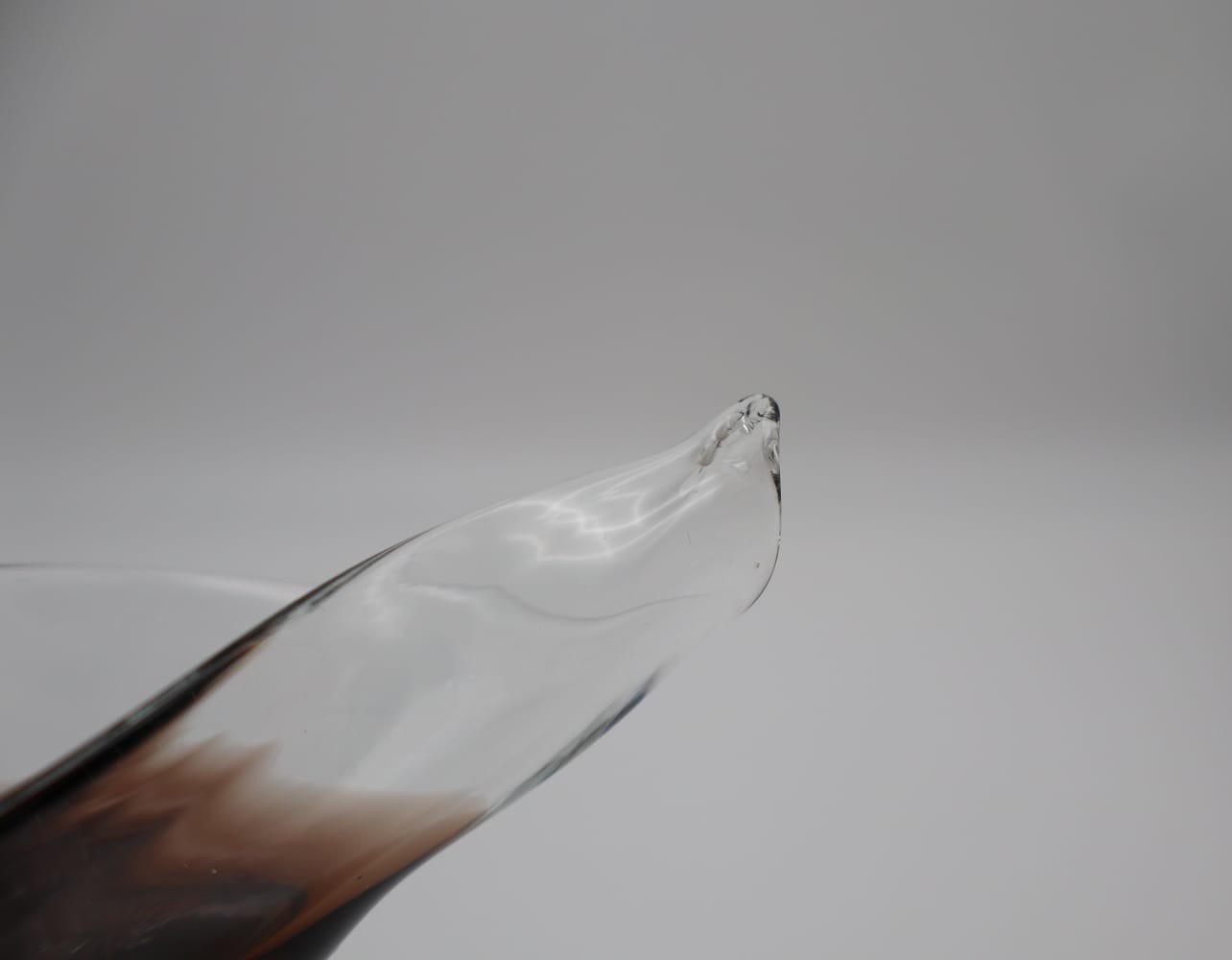 Curated Mid-Century Organic Hand-Blown Glass Sculptural Coupe – 1960s — close-up