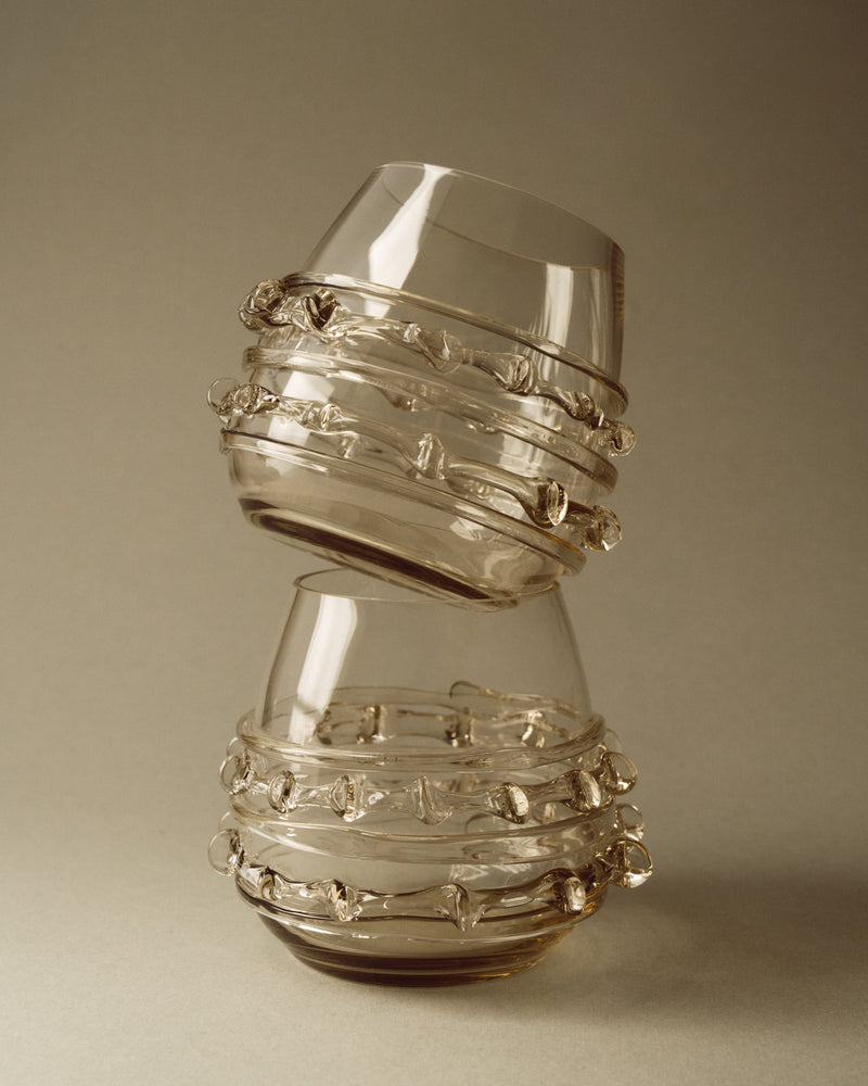 Contemporary Tumblr - Set of Two Handblown Glass Vessels by Lucie Claudia Podrabska | The Oblist — handcrafted amber glass