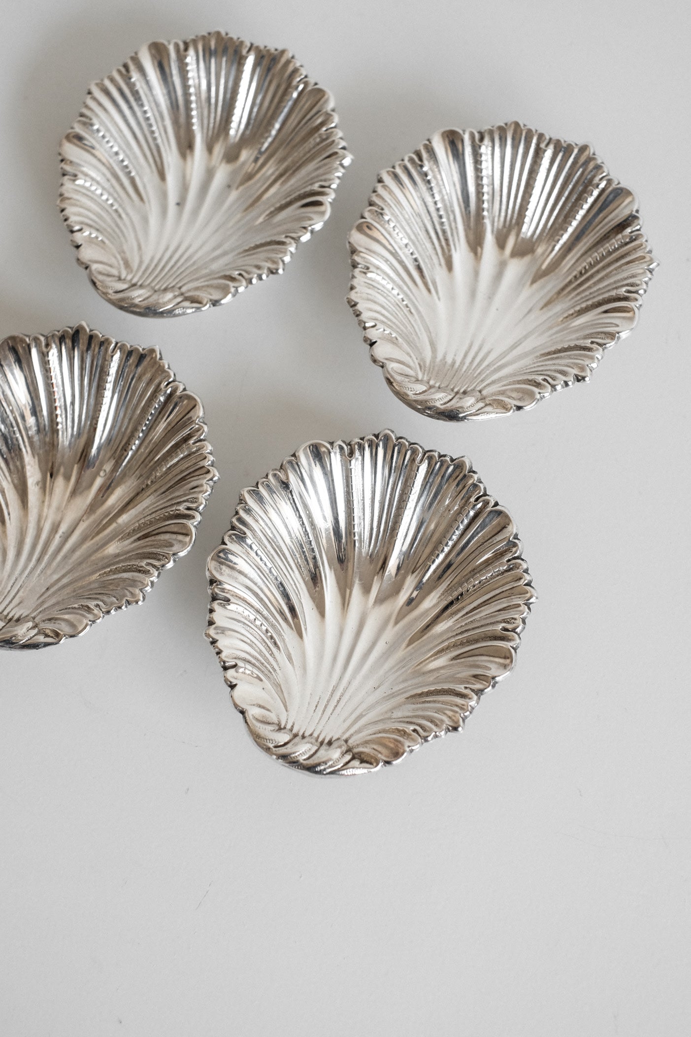 Set of 4 small shell dishes  — detail view