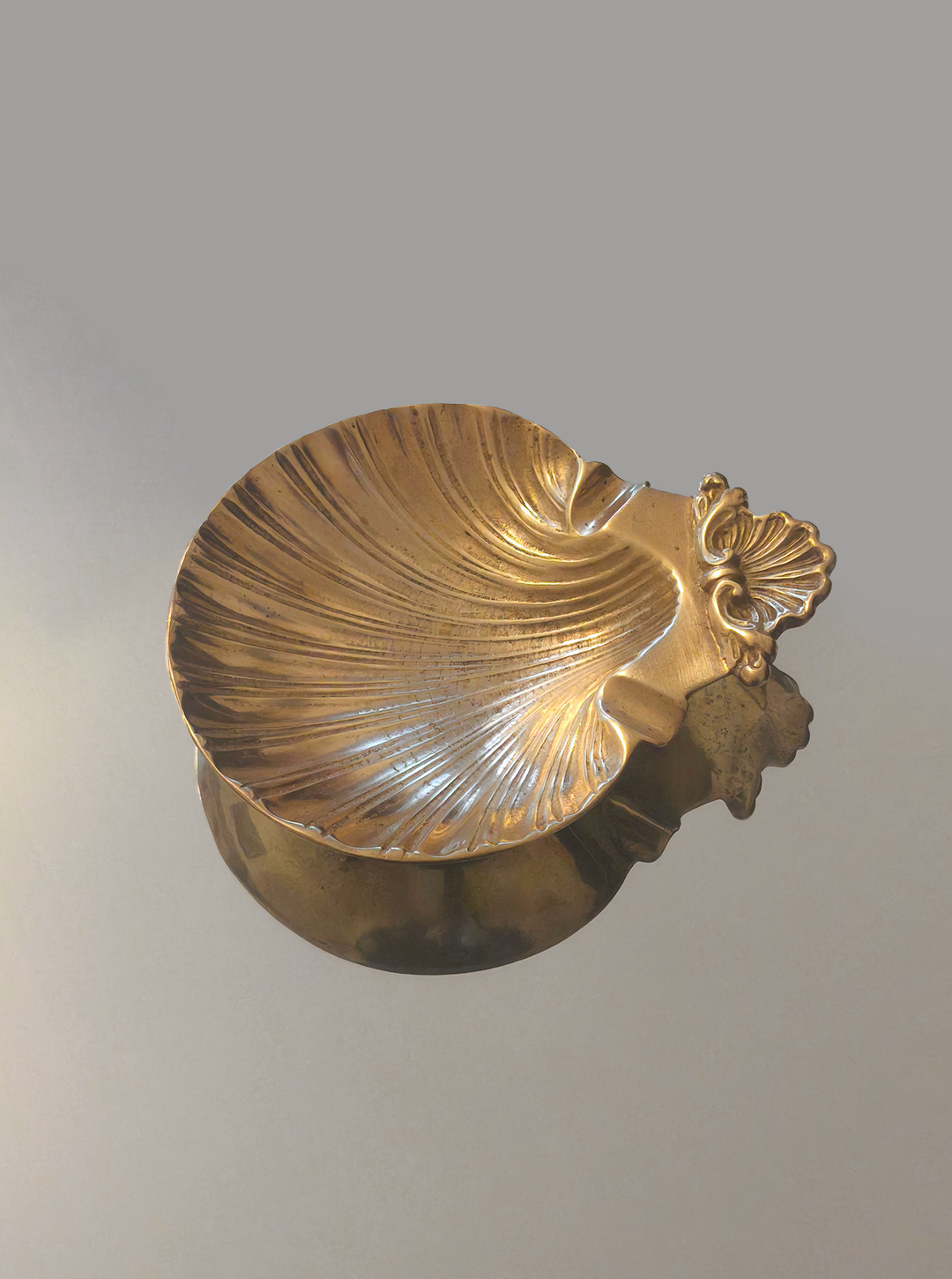 Brass shell vide-poche — detail view