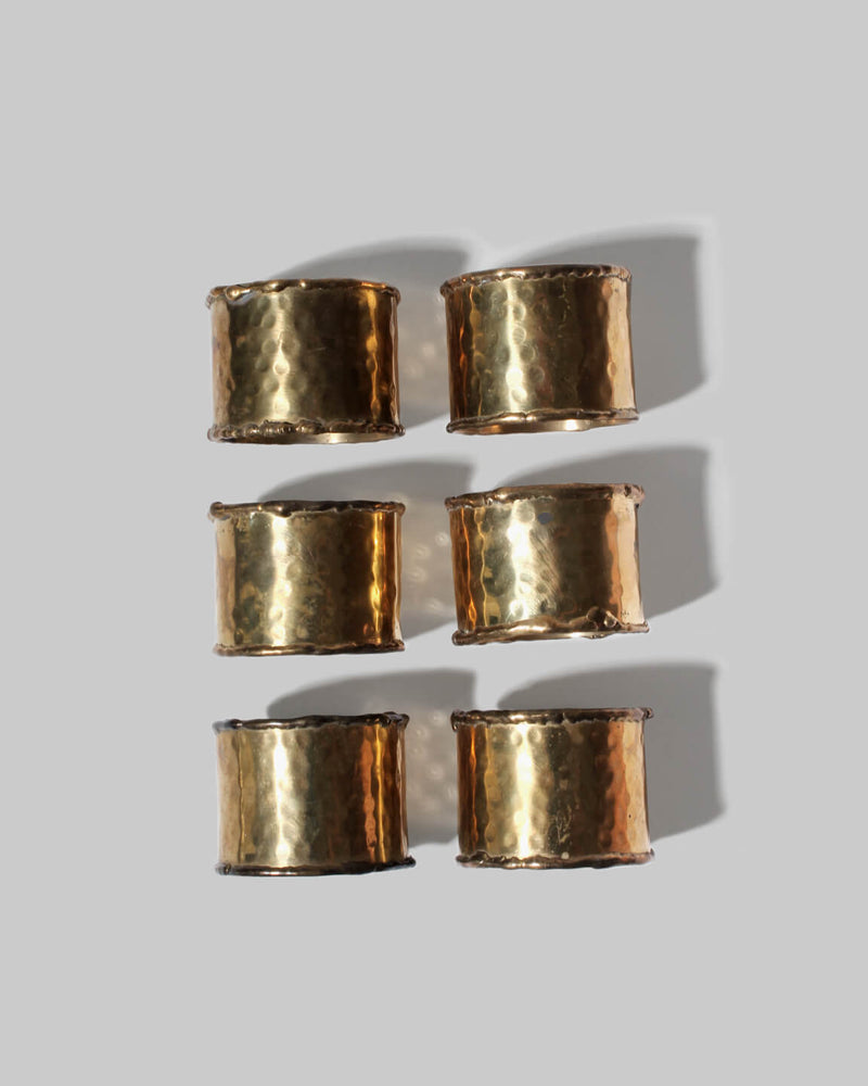 Textured Brass Napkin Rings Set by Vintage Stories | The Oblist