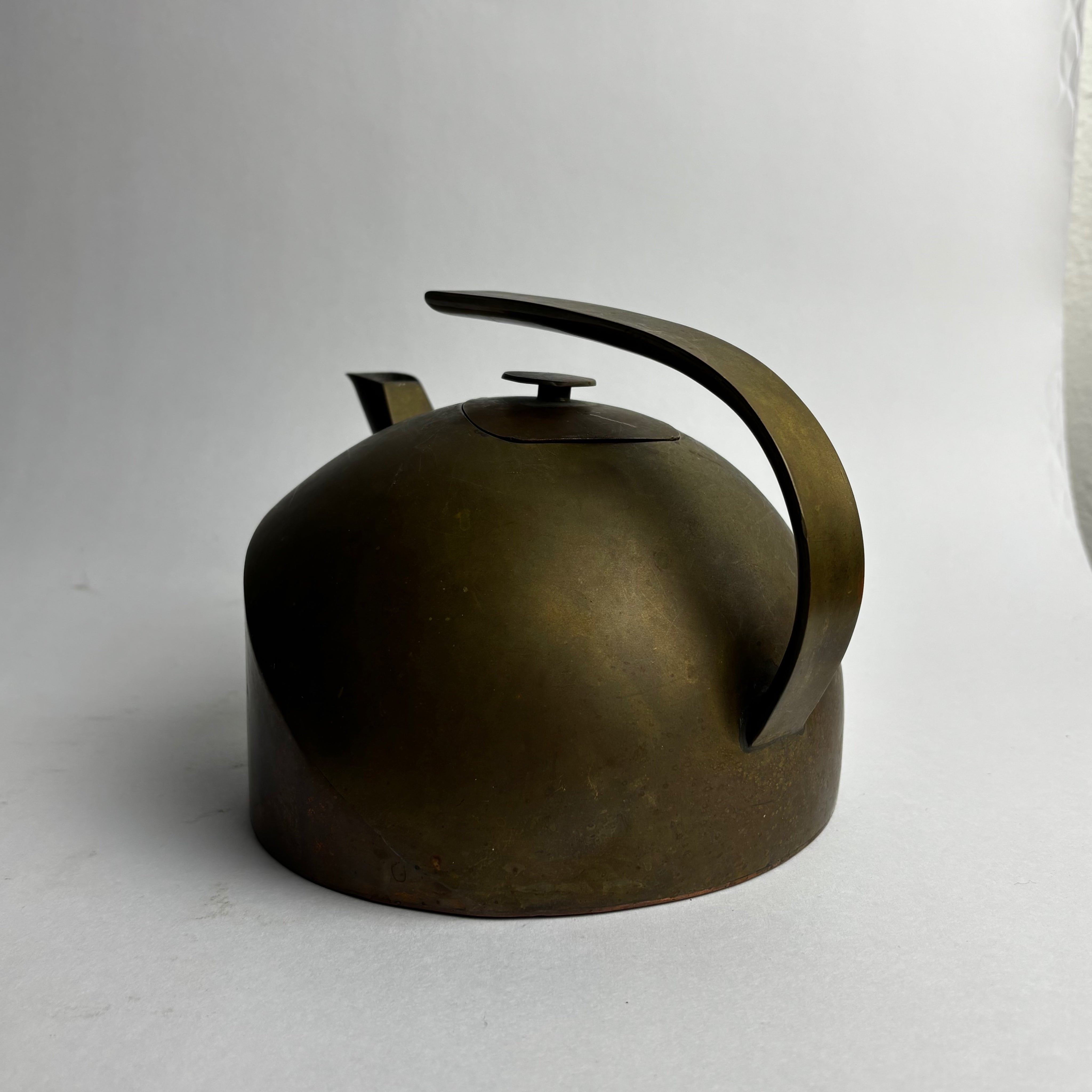 Vintage Tea Pots in Brass - Modernist Copper Collection — side angle