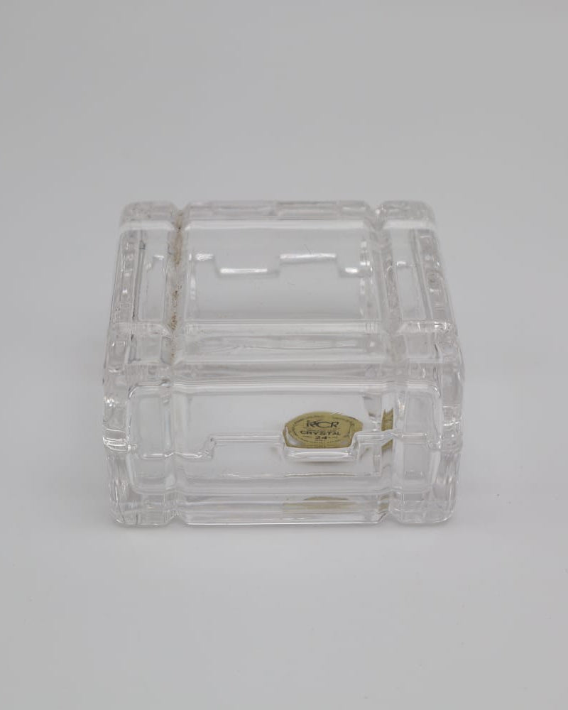 Vintage RCR 24% Lead Crystal 'Cuba' Trinket Box (1985) — detail view