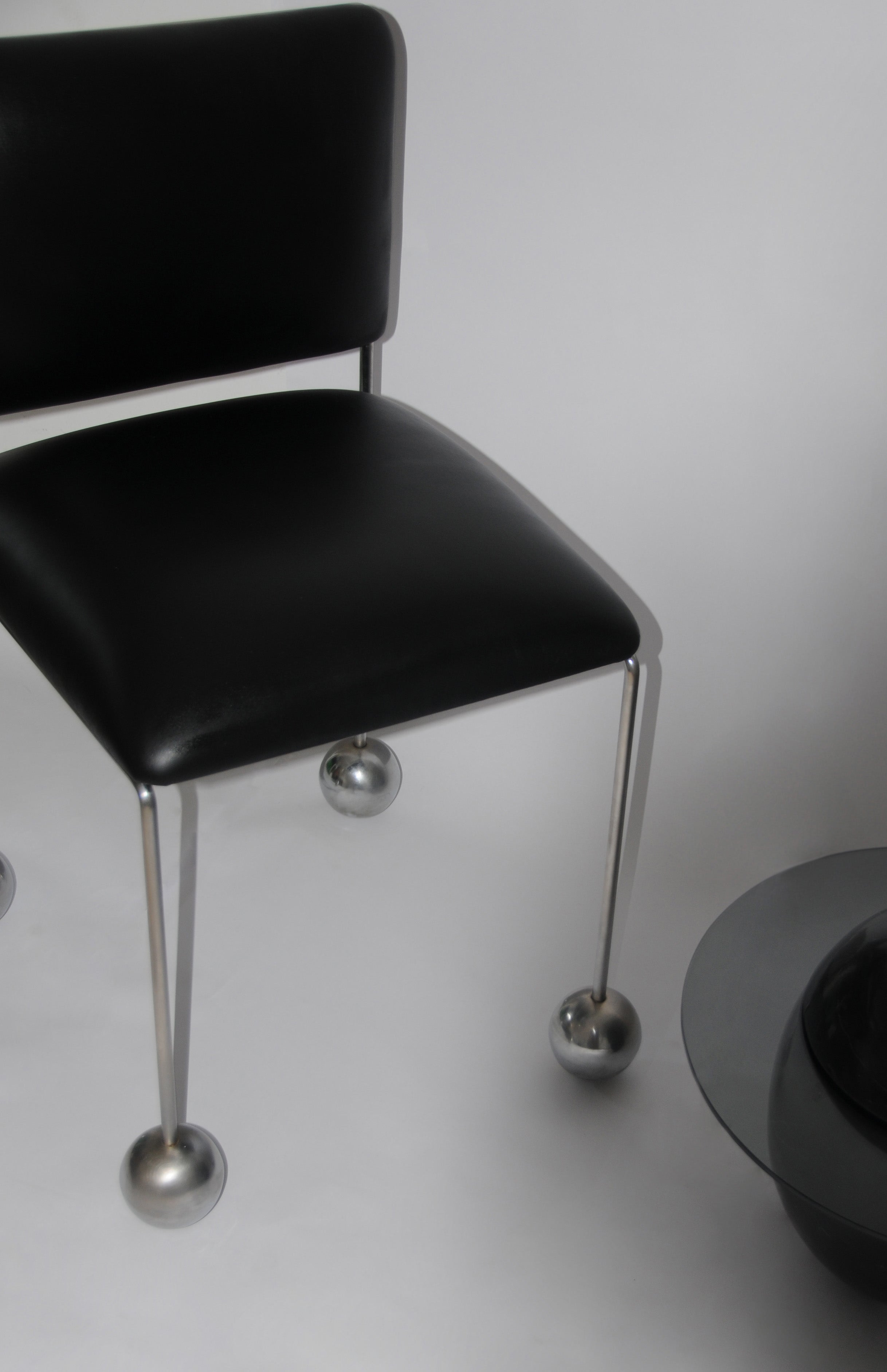 Ball Foot Sculptural Chair in (vegan) leather — view 10