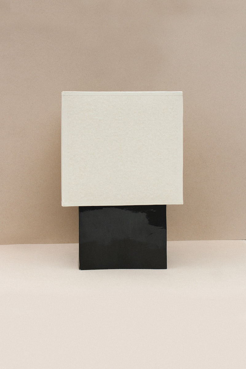 Barragán Lamp (Negro) by Casa Veronica | The Oblist — handcrafted black base, neutral shade