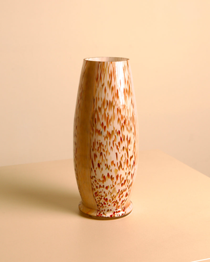 Brown & White Speckled Murano Glass Vase, Italy, 1980s — detail view