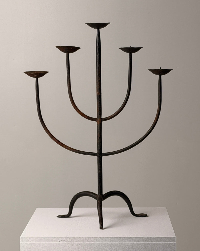 Wrought Iron Candelabrum, France, early 20th century by Figuresdesign | The Oblist — handcrafted dark metal design