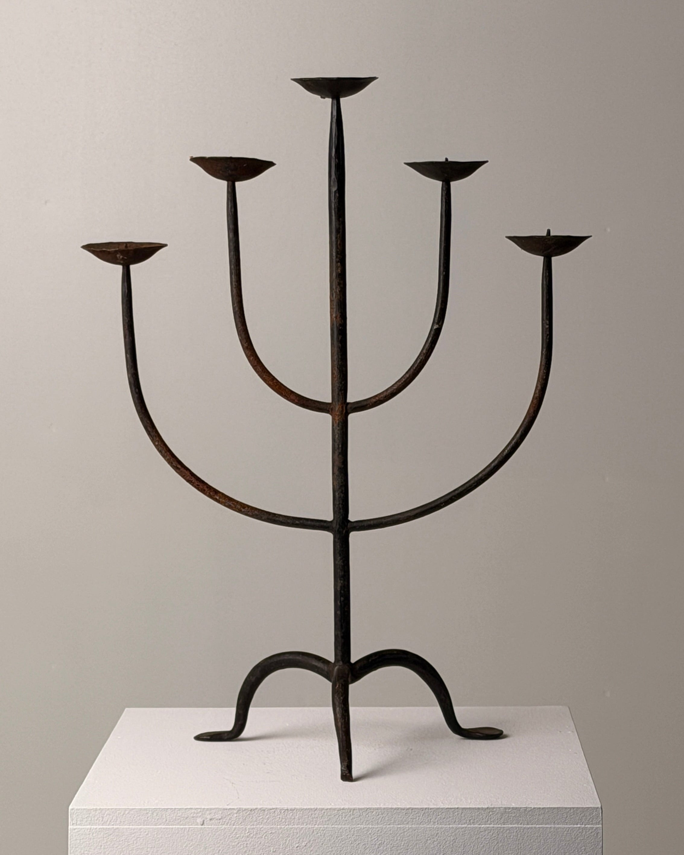 Wrought Iron Candelabrum, France, early 20th century by Figuresdesign | The Oblist — handcrafted dark metal design
