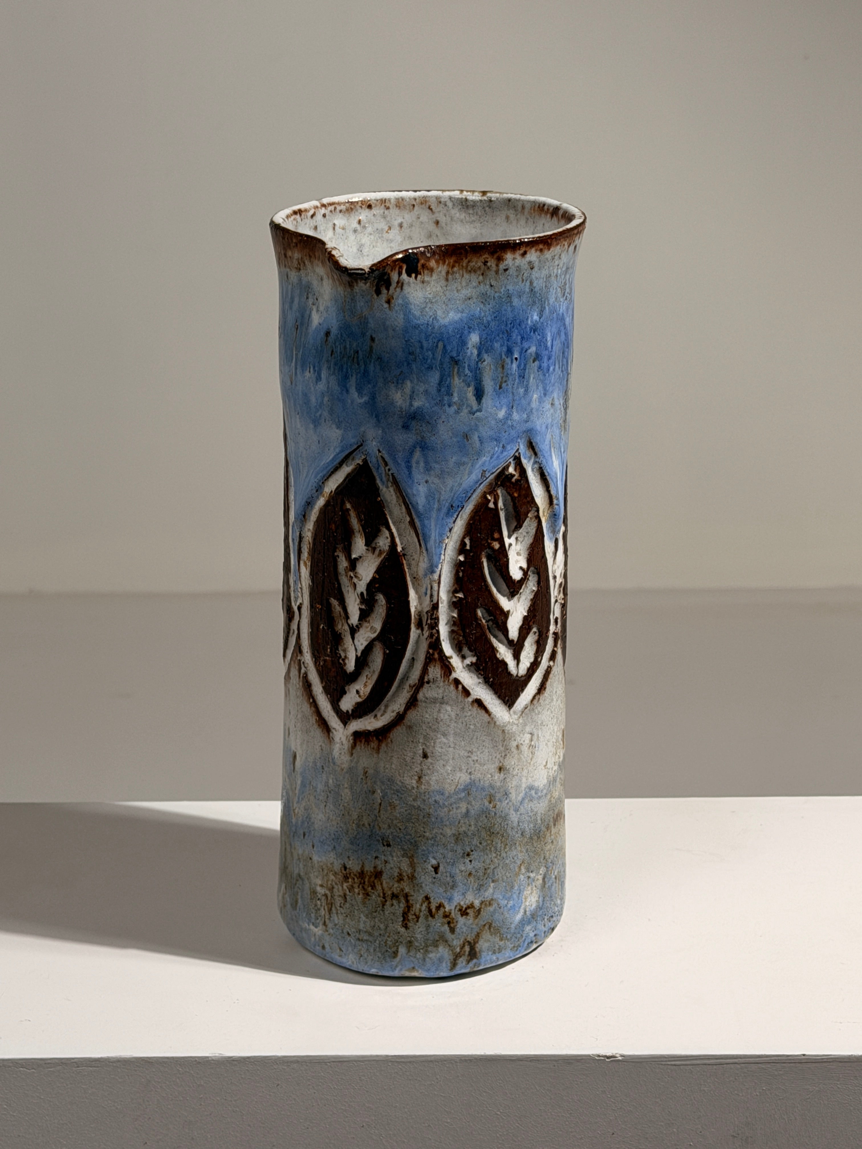 Ceramic pitcher by Albert Thiry, Vallauris, France, circa 1970 — side angle