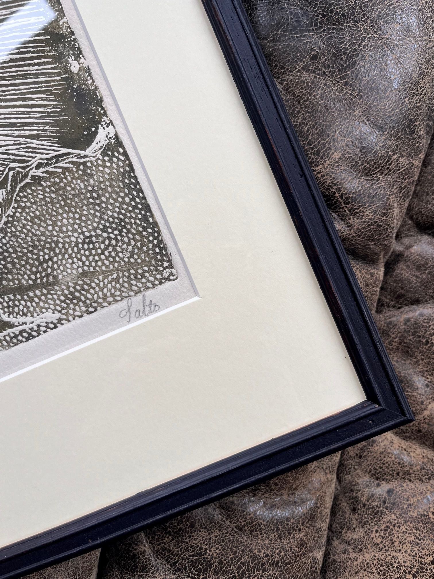 Axel Salto Original Woodcut circa 1930s — side angle