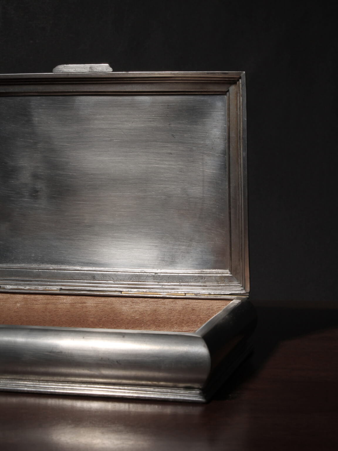 J.L. Hultman Art Deco Pewter Jewellery Casket, For Svenskt Tenn, 1930s — side angle