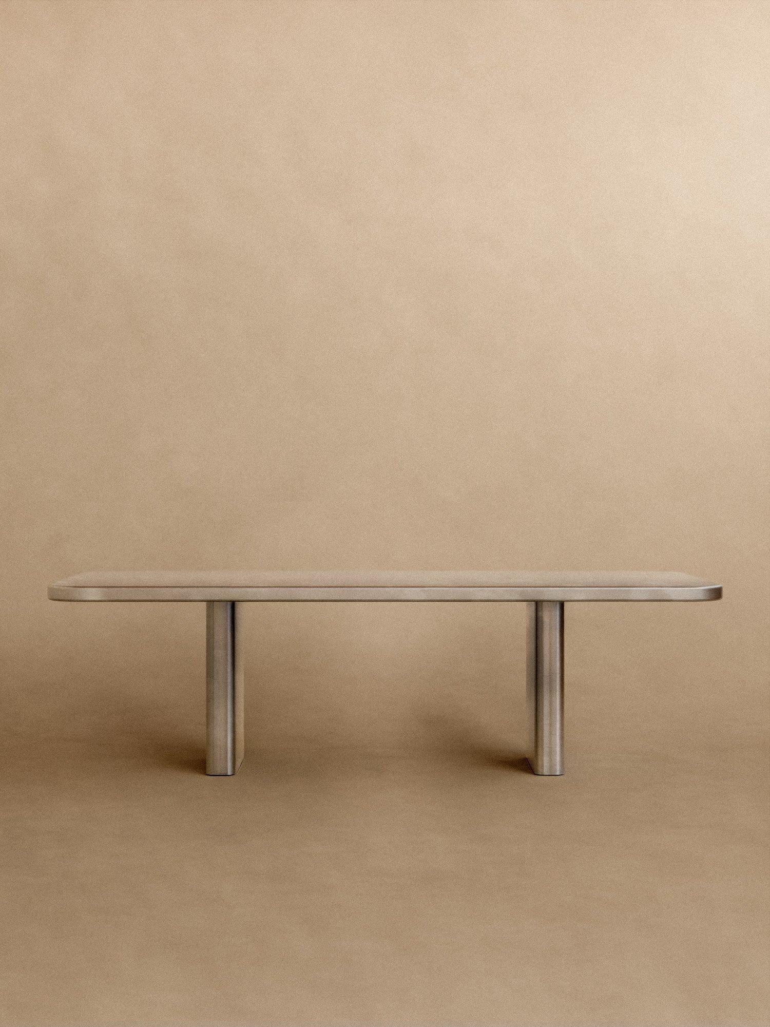 Stainless Steel Dining Table  — side angle