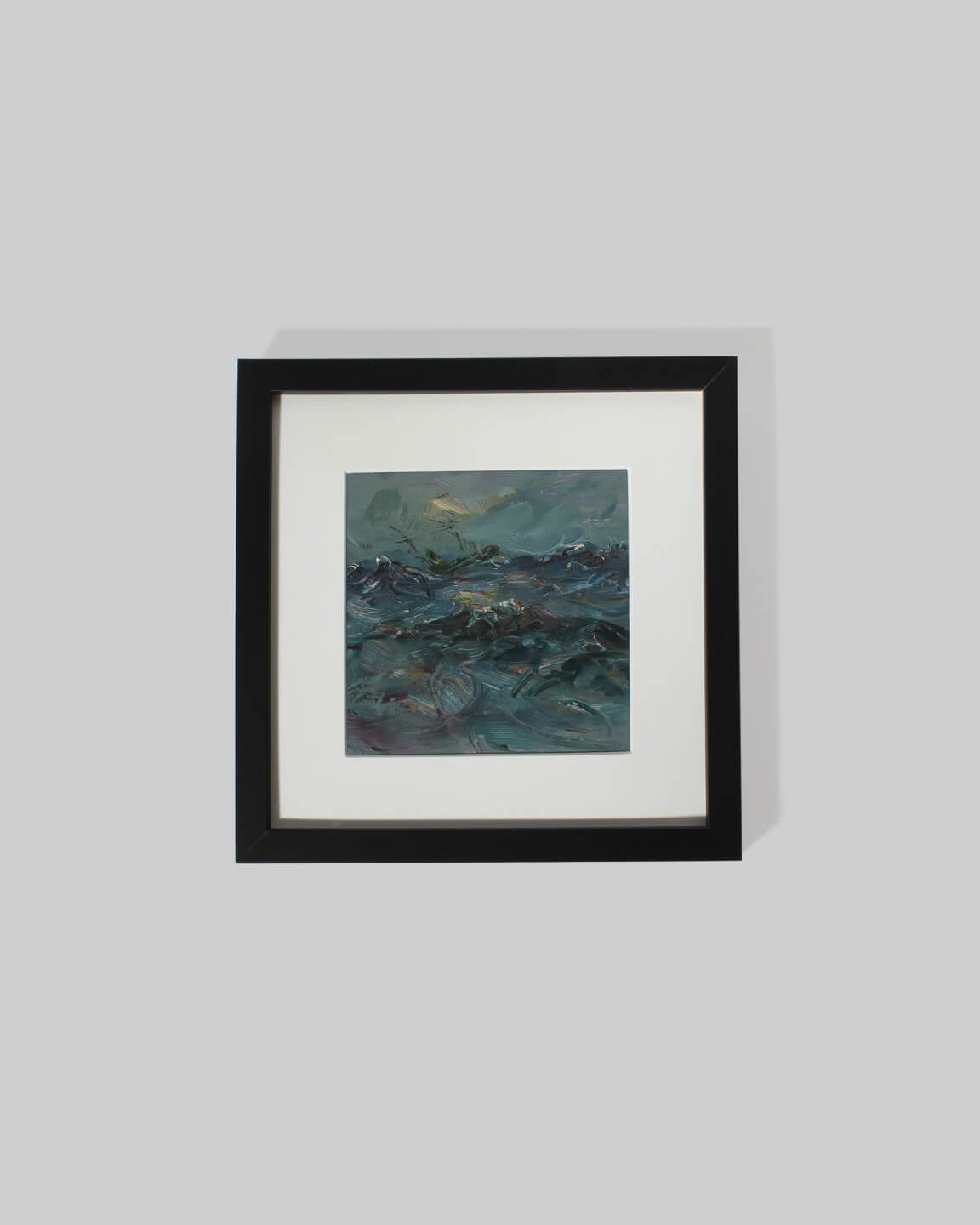 Oil Painting "The Dark Sea", 1960s, Latvia by Vintage Stories | The Oblist — oil on canvas, dark blue tones