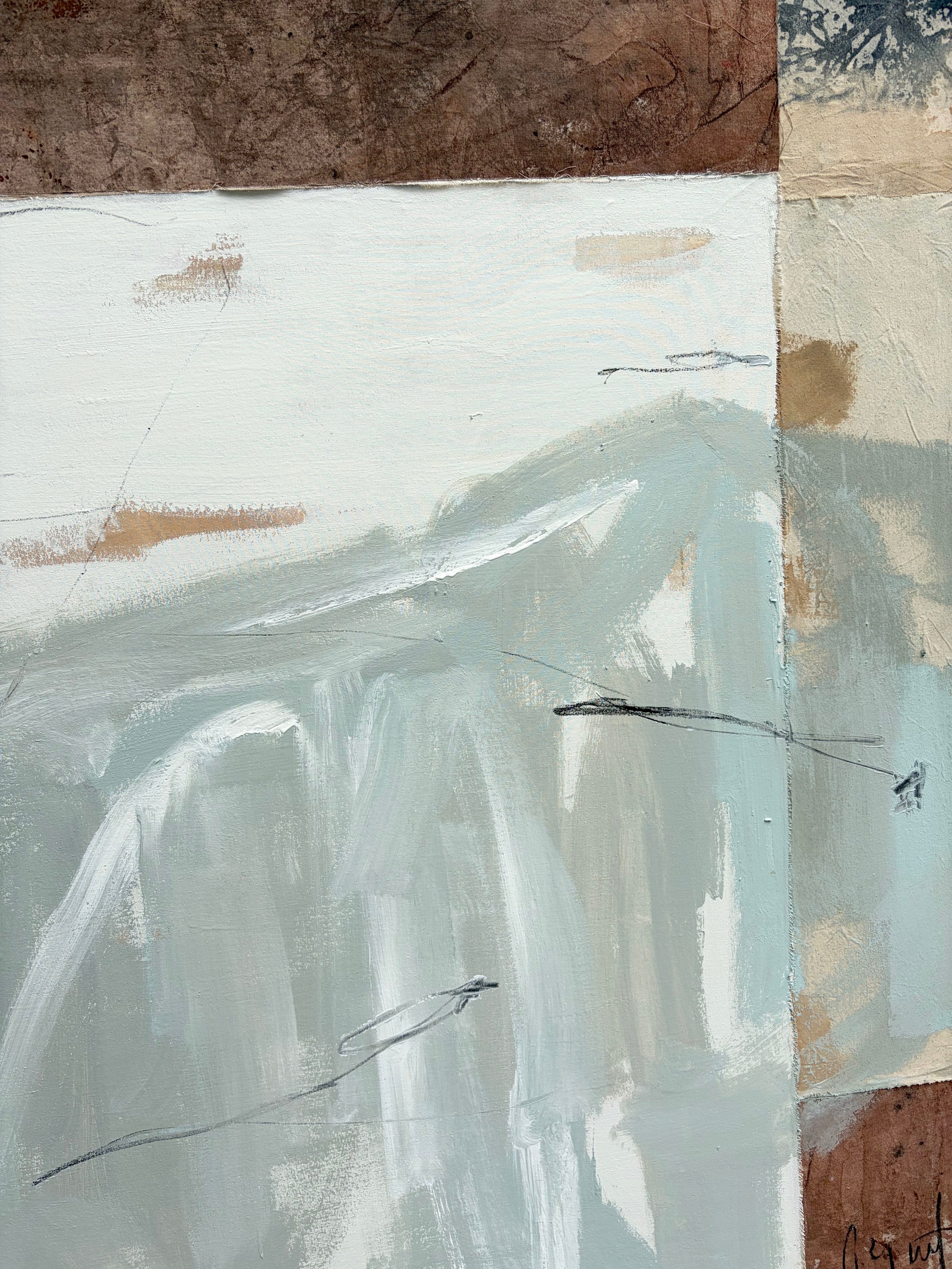 En Perspectiva Painting — close-up of textured canvas with muted colors
