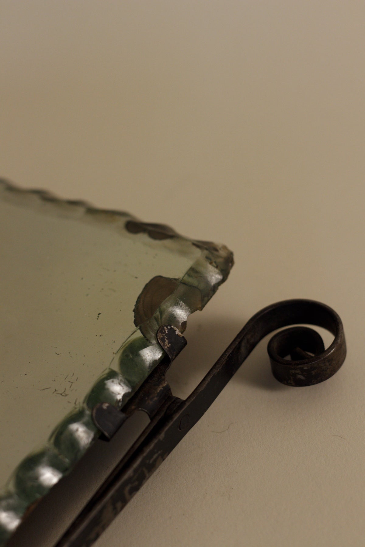 Petite Wrought Iron Mirror — detail view