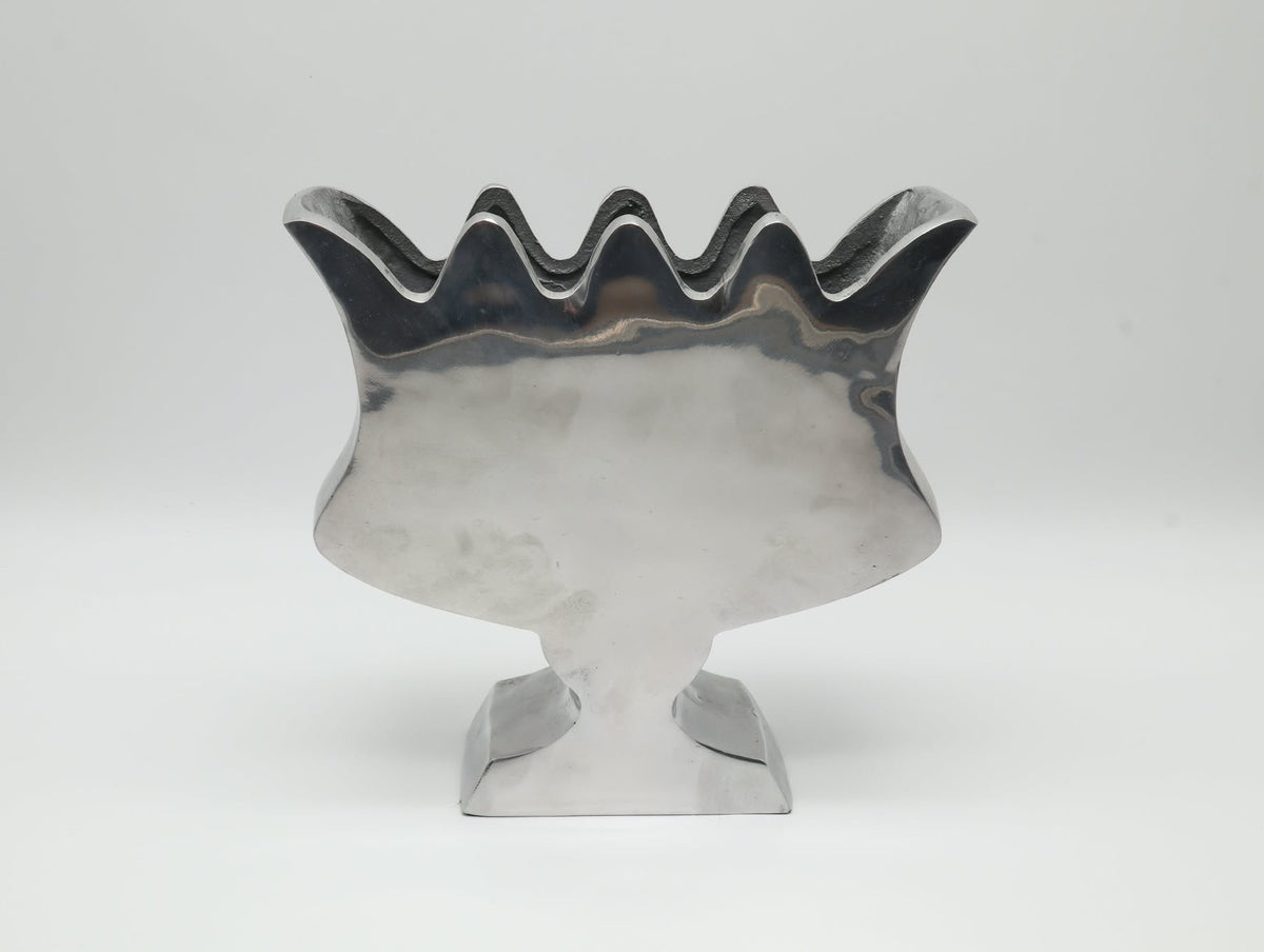 Modernist Cast Aluminum Tulipiere Vase by BOB Design — Netherlands, c. 2000s — side angle
